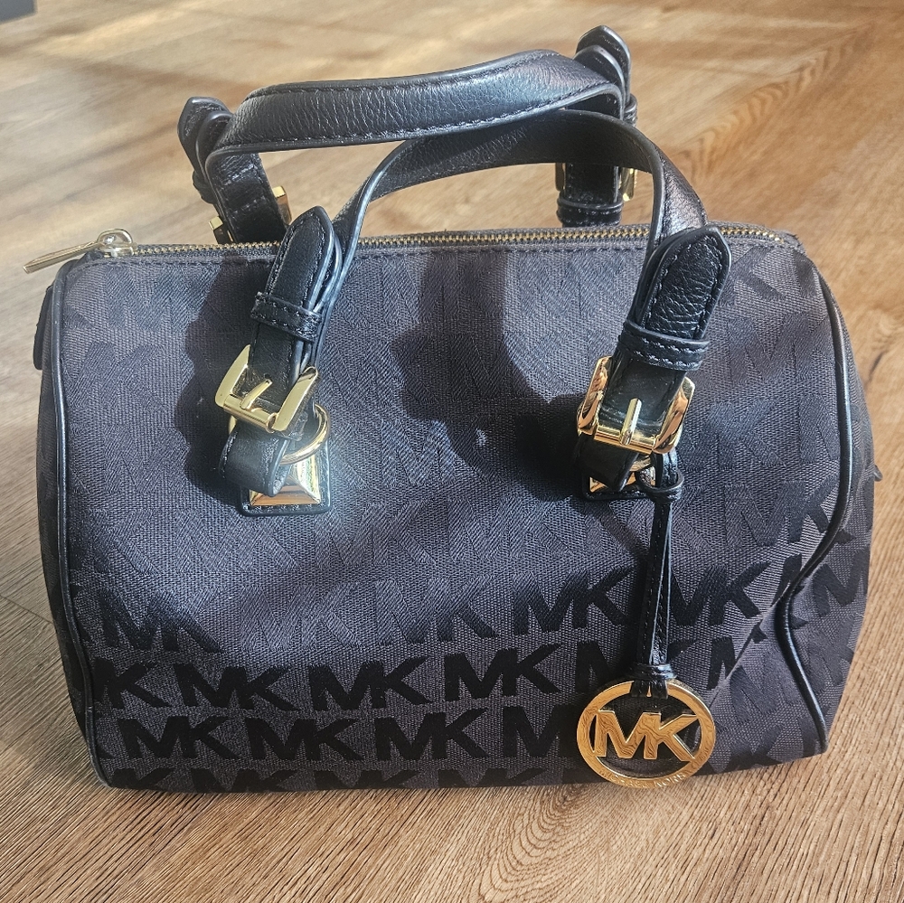 Michael Kors Grayson Black Monogram Satchel
